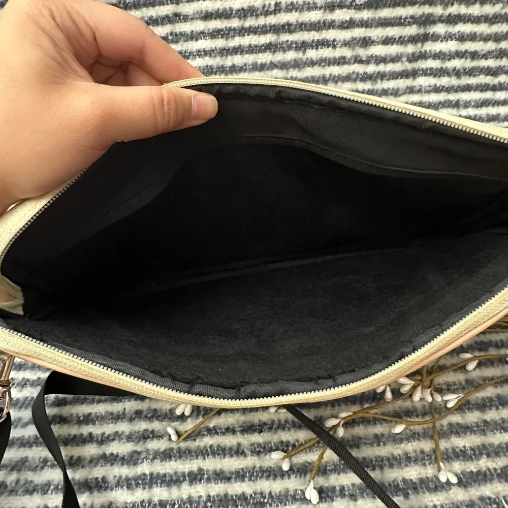 Rebecca Minkoff Gold Cream Stripe‎ Cross Body Tabitha Tablet Sleeve Case